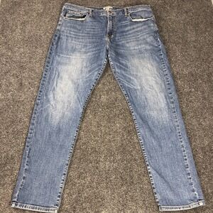 Lucky Brand 121 Slim Straight Jeans Mens 40x32 Light Wash Stretch Denim